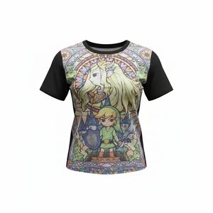 ZELDA Graphic Tee with Black Sleeves
